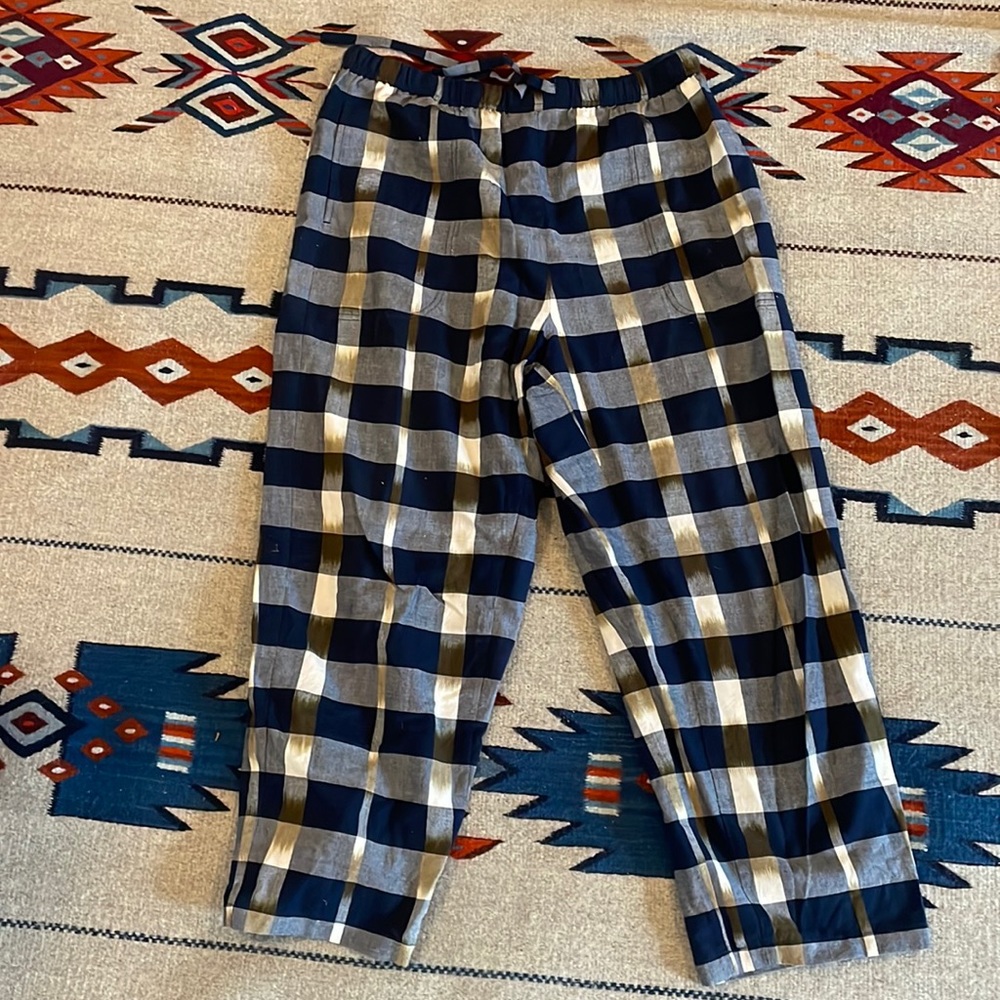 Toast Cotton Ikat Drawstring Trousers